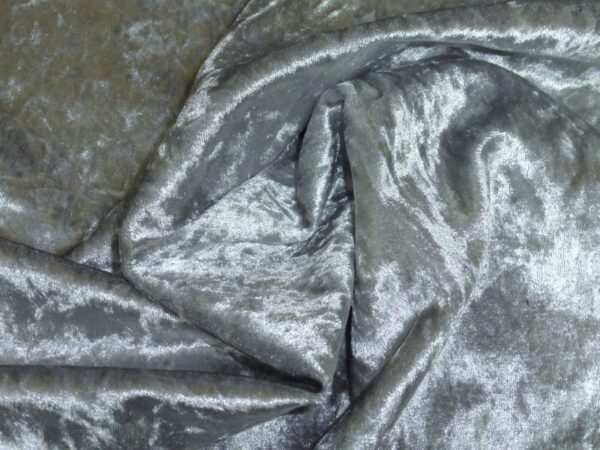 Silver Crushed Velvet Fabric