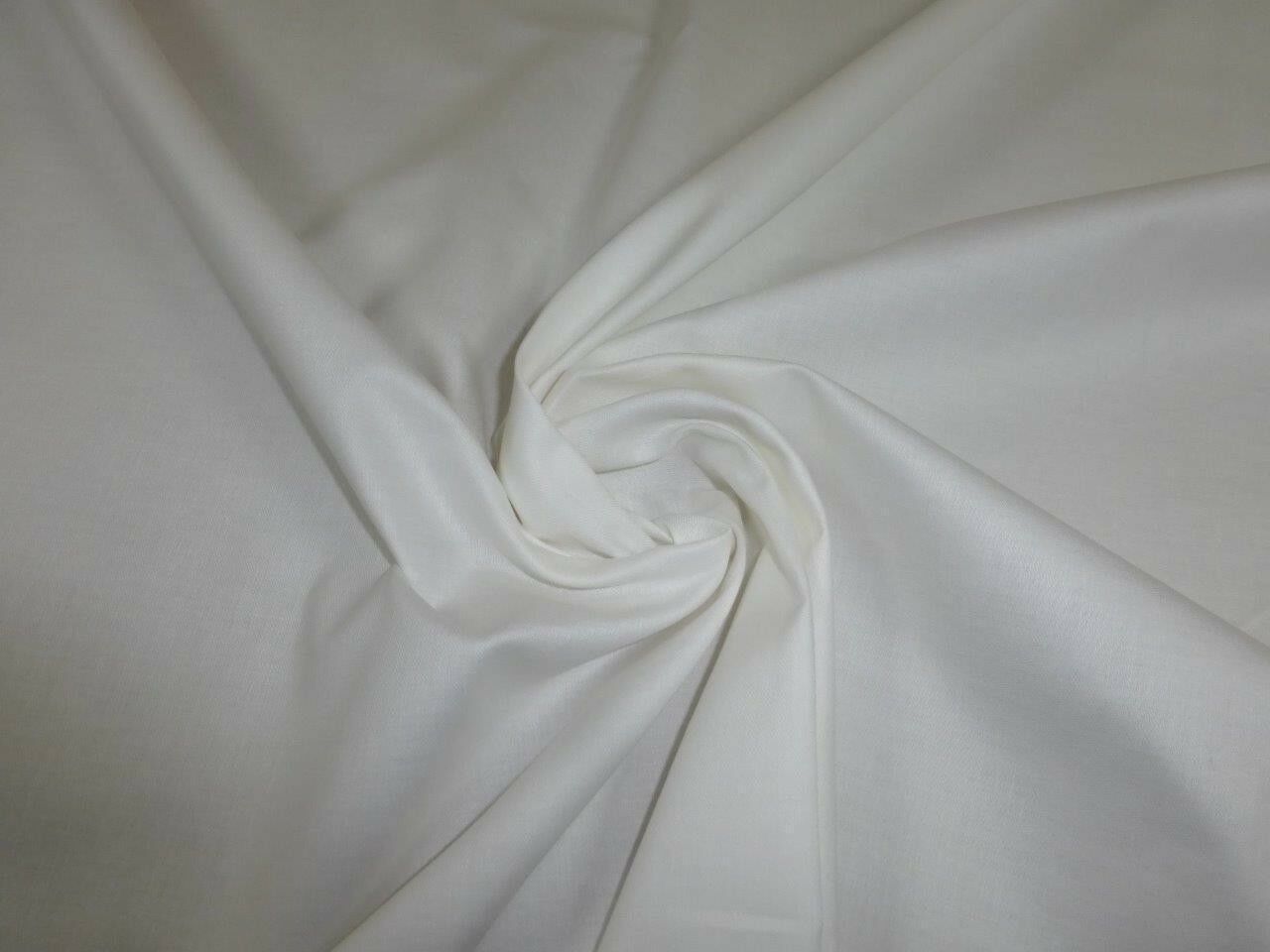 White Polycotton Curtain Lining Fabric 54" 137cm Width Sold by the Metre