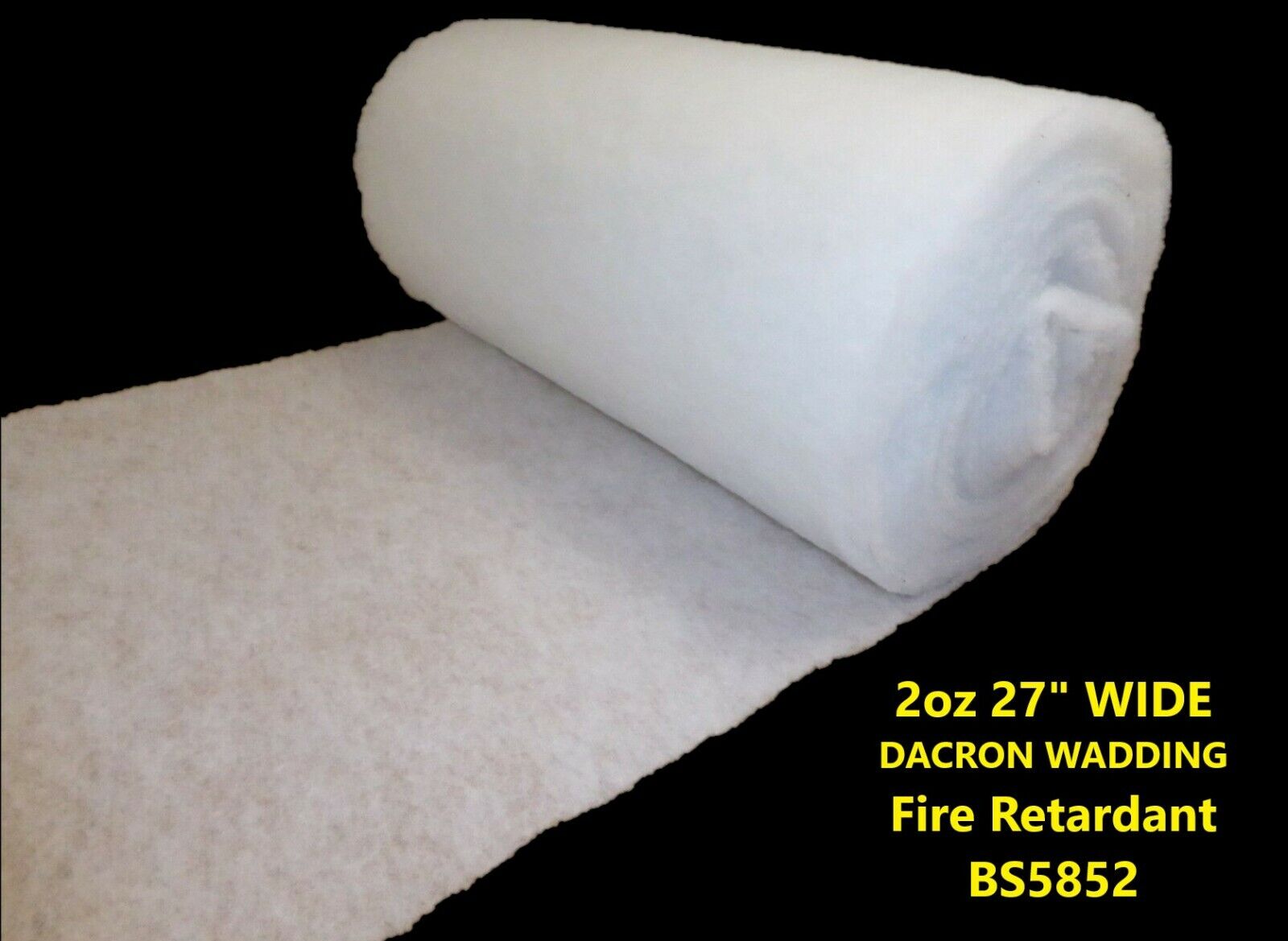 Polyester Fire Retardant Wadding Batting Upholstery Quilting 60 Wide 8oz  6oz 4oz 2oz 