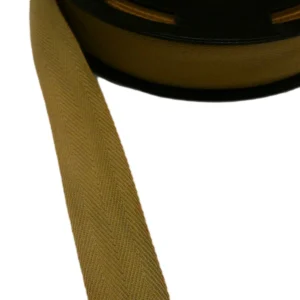 25mm Cotton Herringbone Tape Beige