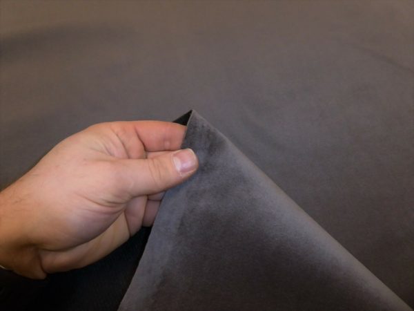 GREY Plush Velvet Fabric