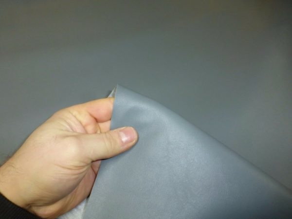 Grey faux leather upholstery fabric