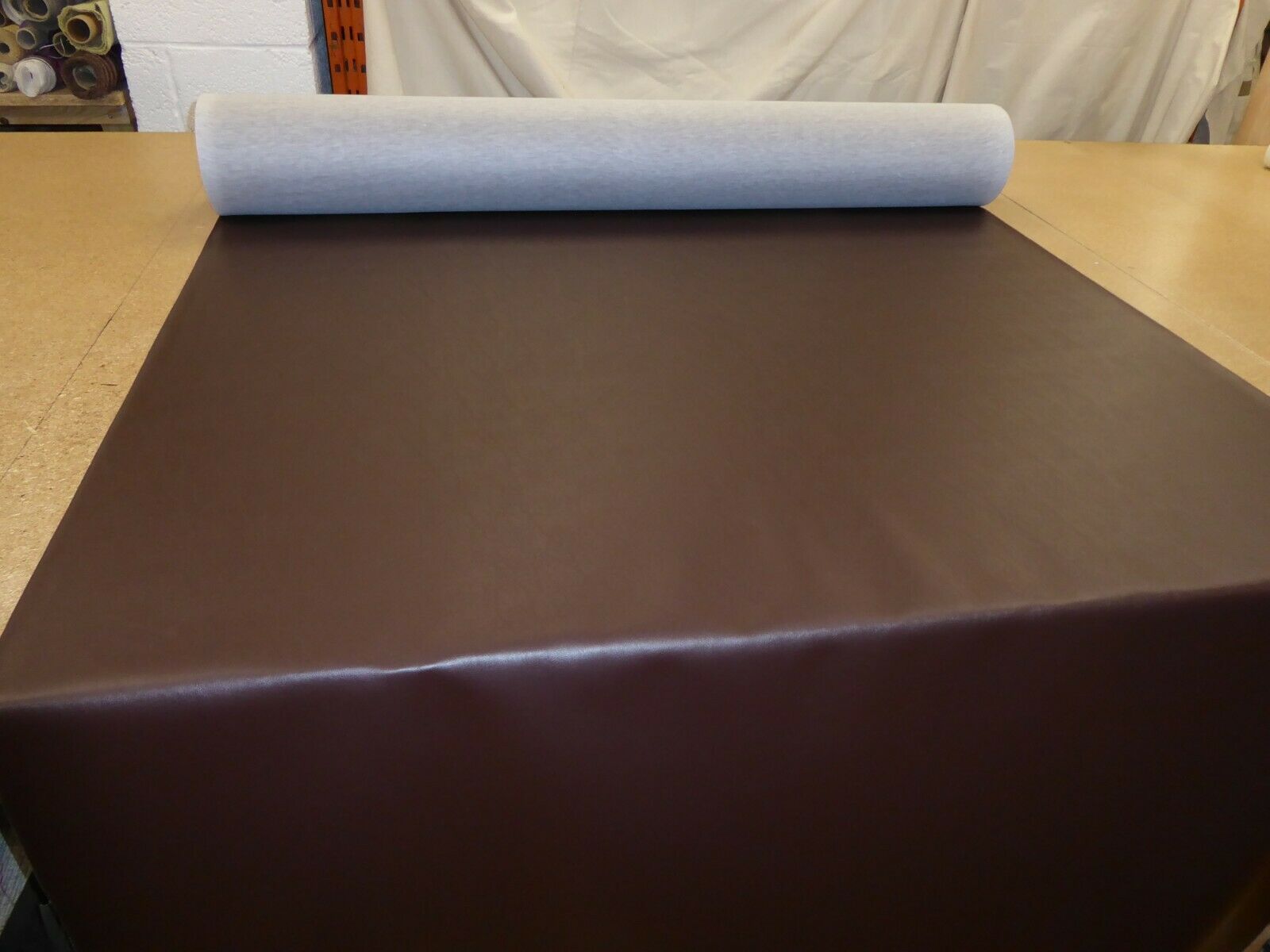 BROWN Faux Leather Upholstery Fabric - Ellbee Fabrics