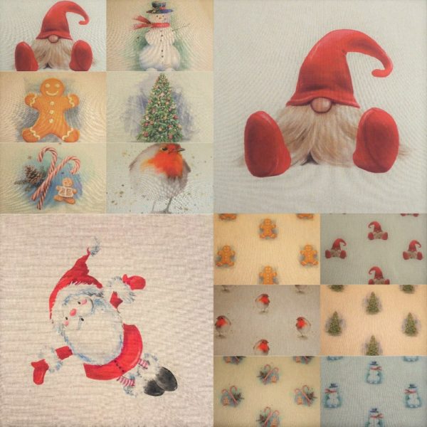 Hello Winter Christmas Printed Fabric Panel Make Cushion Upholstery Craft 