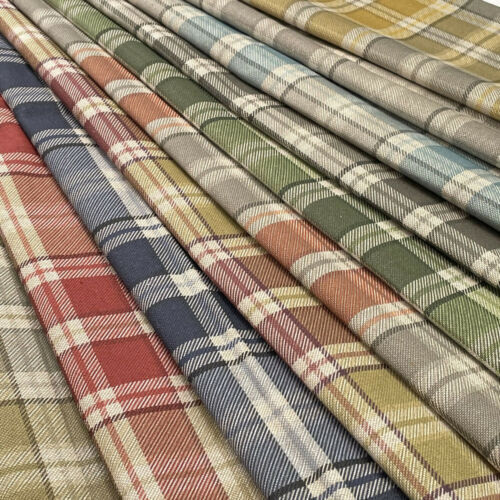 Highland Check Linen Look Cotton Fabric