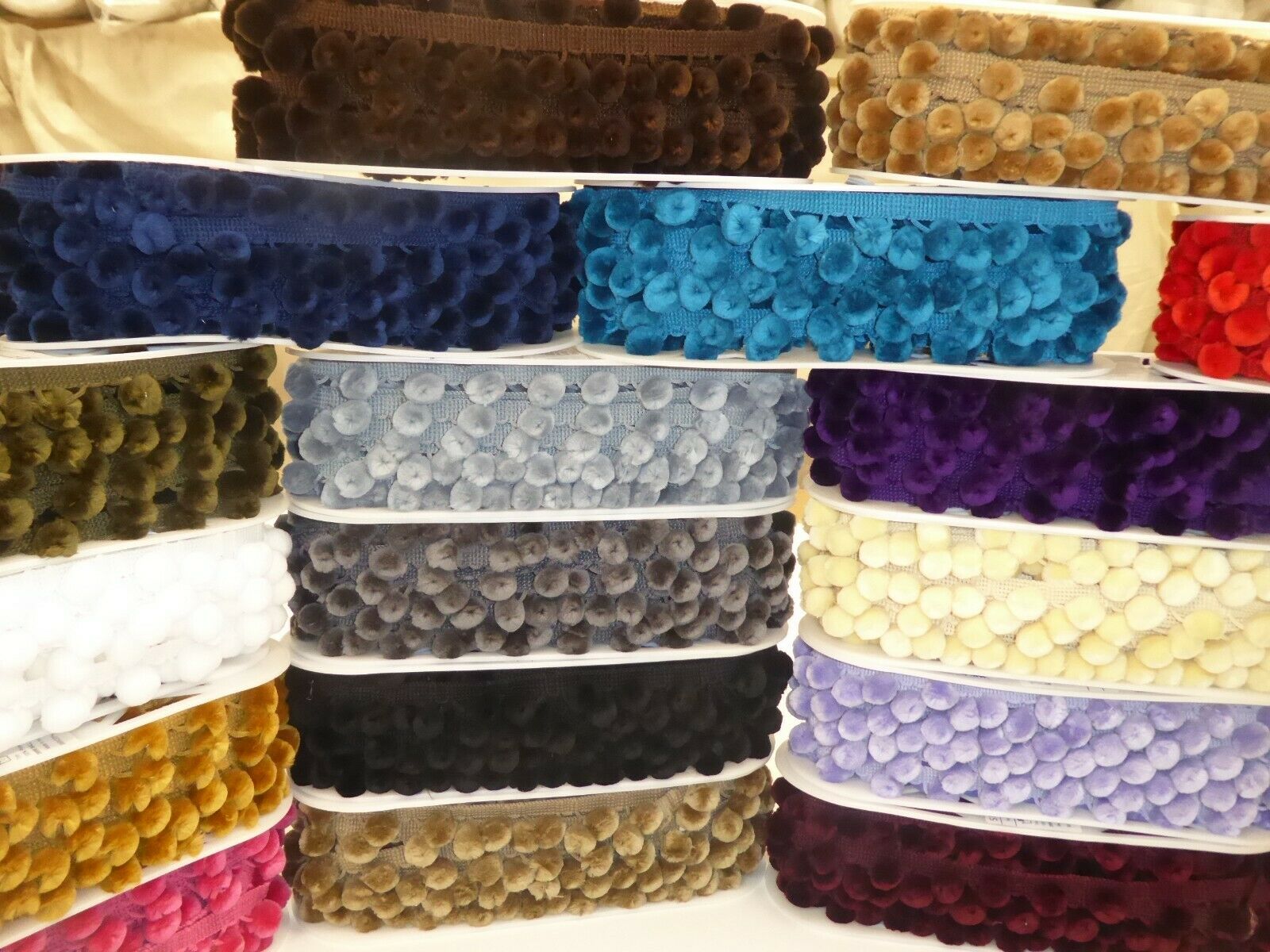 Rainbow pom pom trim handcrafted fringe fabric lace sewing border trim new  for craft 10 yards