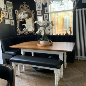 Seating in Black Faux Leather