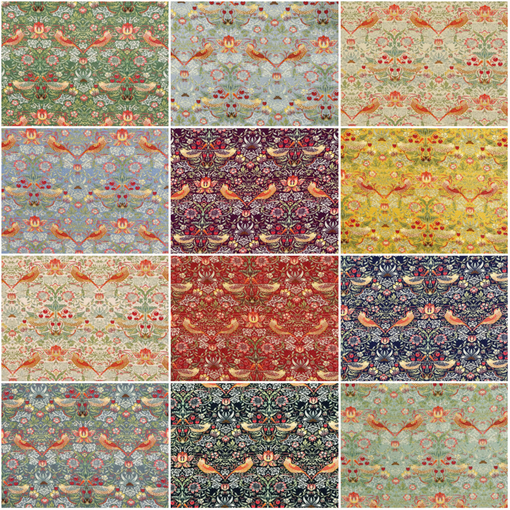 William Morris STRAWBERRY THIEF Cotton Fabric Ellbee Fabrics