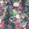 AMORE BLACK Flowers & Birds Printed Velvet