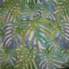 GREEN BLUE TROPICAL LEAVES Cotton Fabric