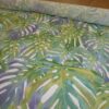 GREEN BLUE TROPICAL LEAVES Cotton Fabric 2