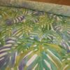 GREEN BLUE TROPICAL LEAVES Cotton Fabric 4