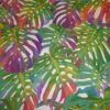 MULTICOLOURED TROPICAL LEAVES Cotton Fabric 4