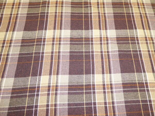 SKYE AUTUMN Tartan Checked Wool Effect Weave Upholstery Curtain Fabric