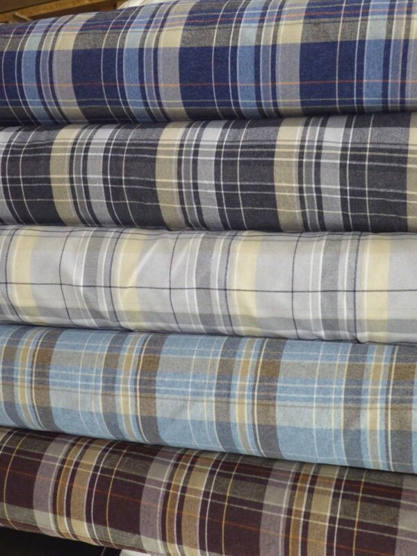 SKYE Tartan Checked Wool Effect Weave Upholstery Curtain Fabric 1 1