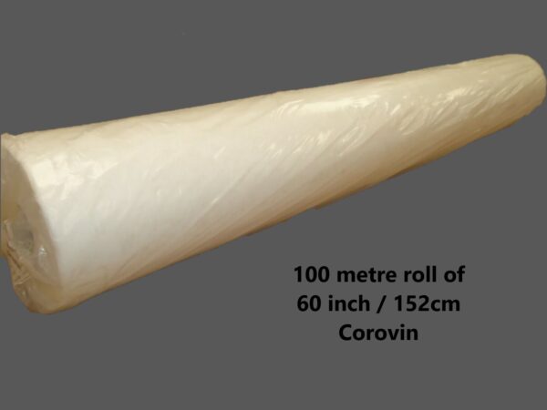 100 metre rolls of WHITE corovin 152cm wide