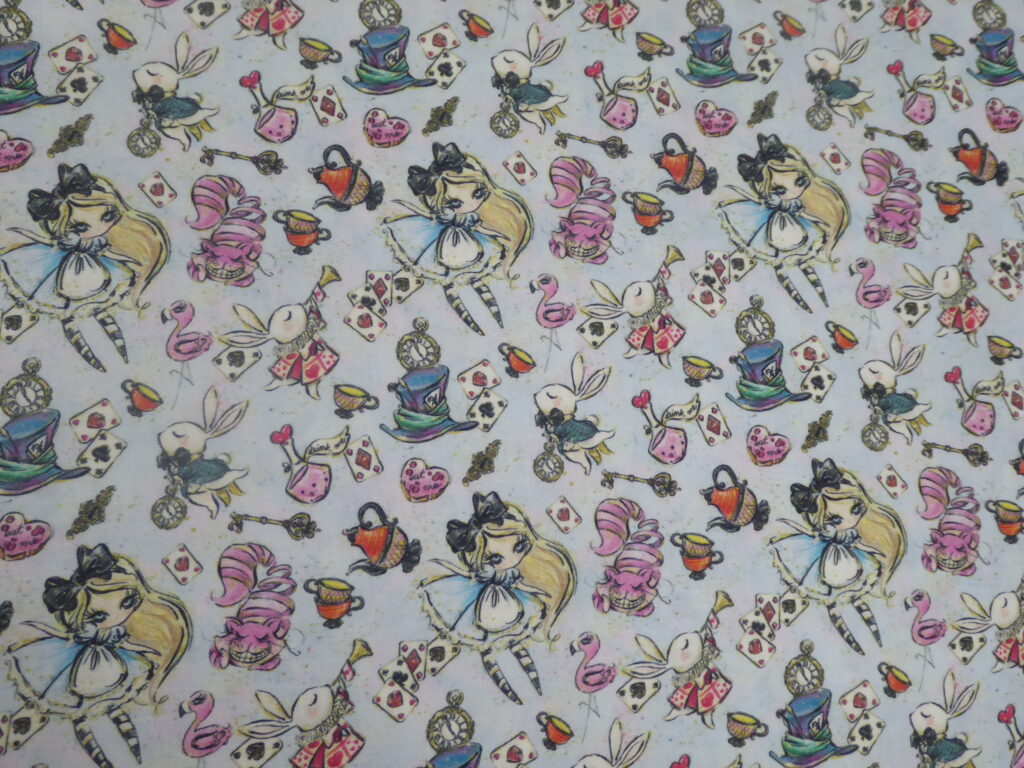 Alice In Wonderland Sketch Disney Cotton Fabric