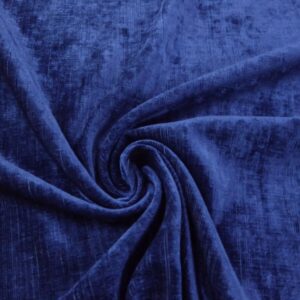 COBALT BLUE Semi Plain Chenille Fabric