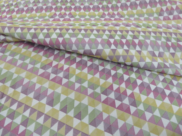 MULTI-COLOURED Geometric Design Weave Upholstery Fabric