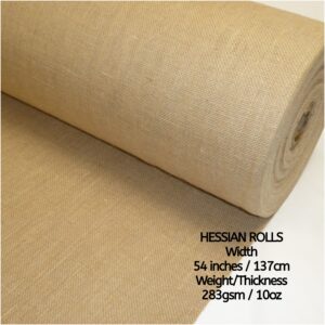 50 metres of HESSIAN FABRIC 137cm wide