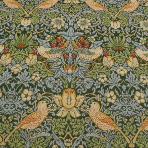 Strawberry Thief Grey Green Tapestry Fabric