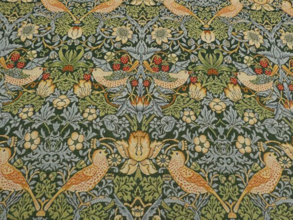 Strawberry Thief Green Tapestry Weave Fabric