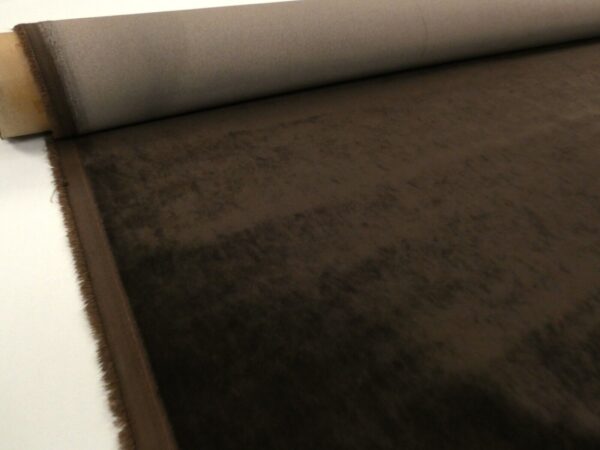 LAURA ASHLEY KENDRICK COCOA BROWN Velvet Upholstery Fabric 1