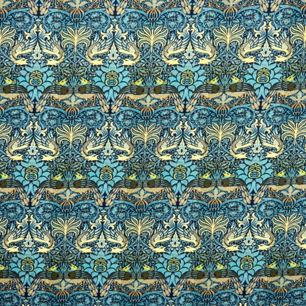 William Morris Peacock Dragon Percale Cotton 1