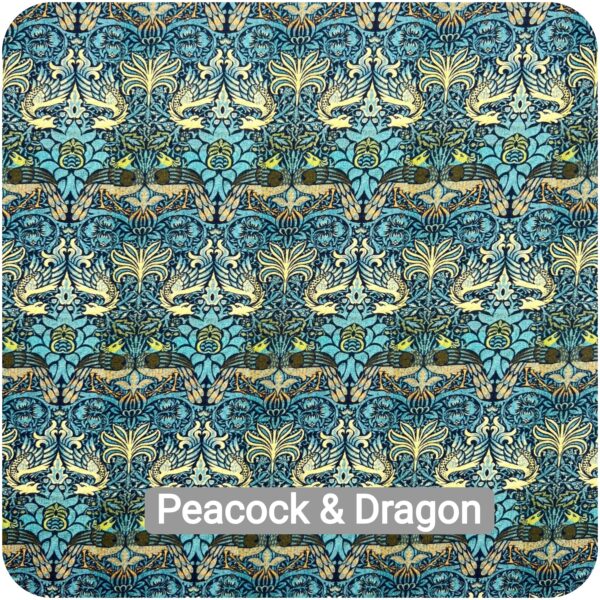 WILLIAM MORRIS PEACOCK and DRAGON Percale Cotton Fabric