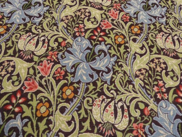 William Morris Golden Lily Ebony Tapestry Fabric 1
