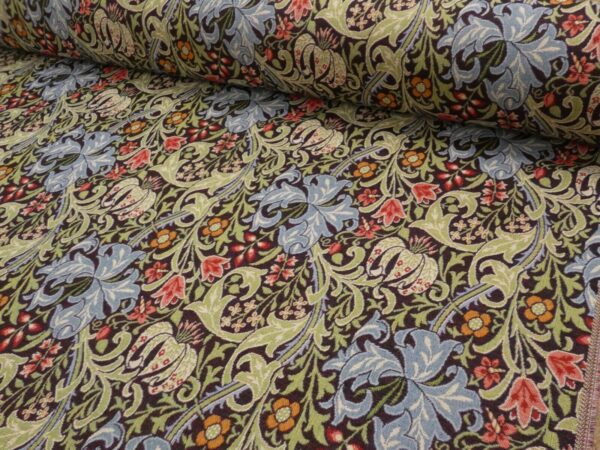 William Morris Golden Lily Ebony Tapestry Fabric 2