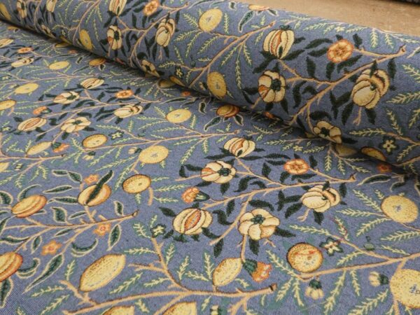 William Morris Pomegranate Grey Blue Tapestry Fabric 1