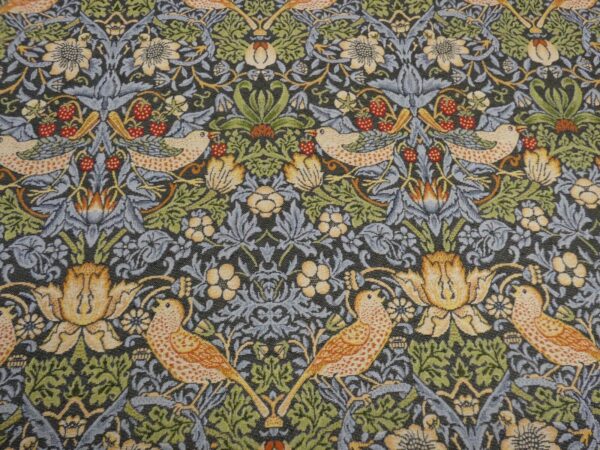 William Morris Strawberry Thief Grey Green Tapestry Fabric 1