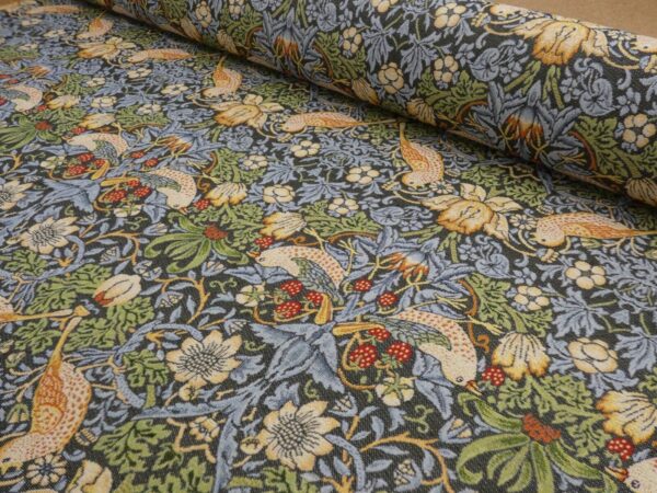 William Morris Strawberry Thief Grey Green Tapestry Fabric 2