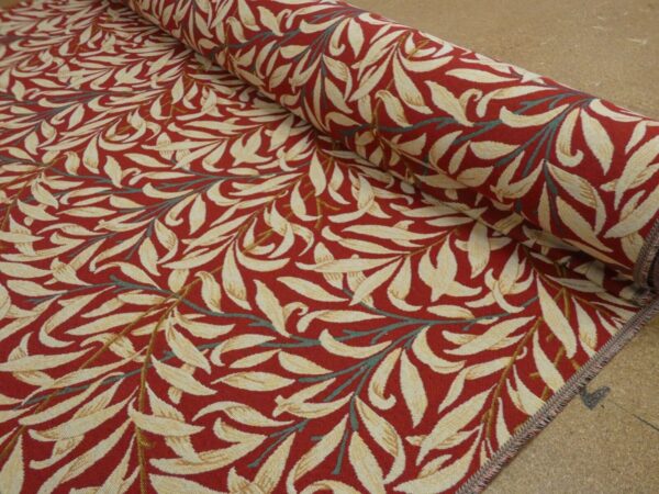 William Morris Willow Bough Crimson Tapestry Fabric 2
