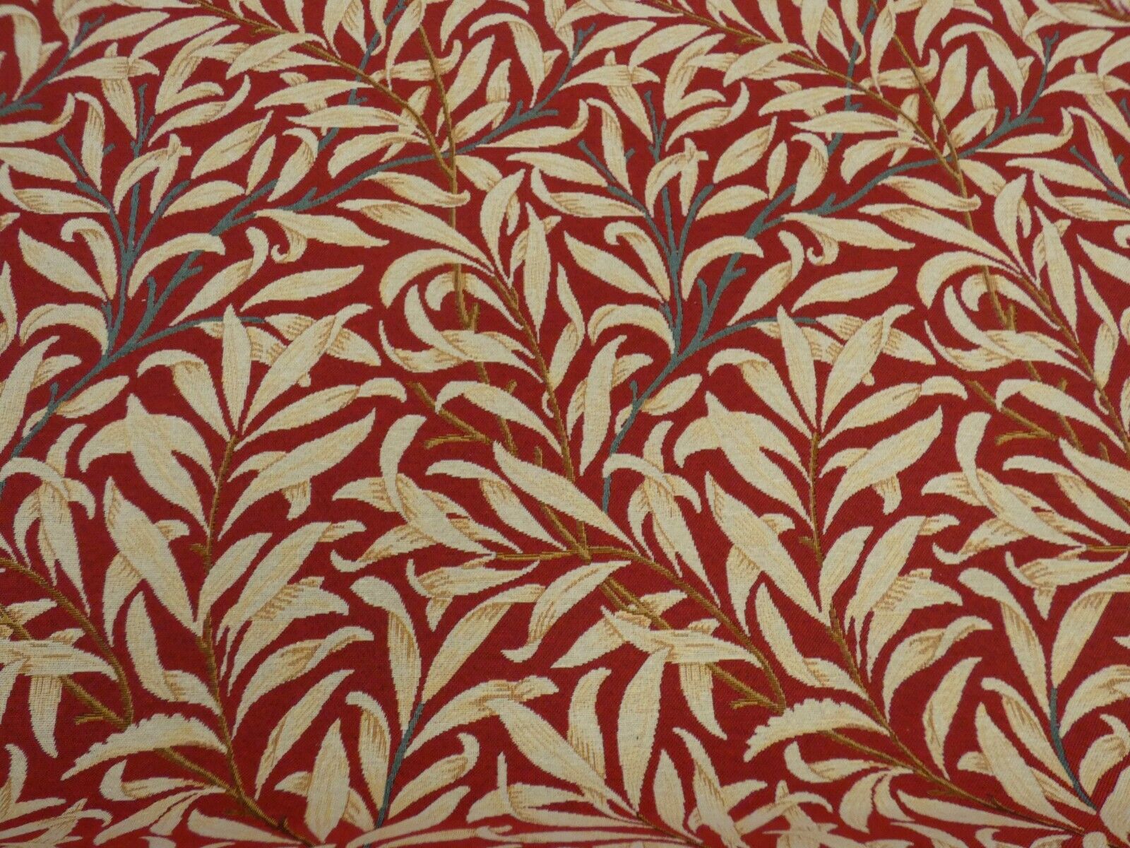 William Morris Willow Bough Crimson Tapestry Fabric