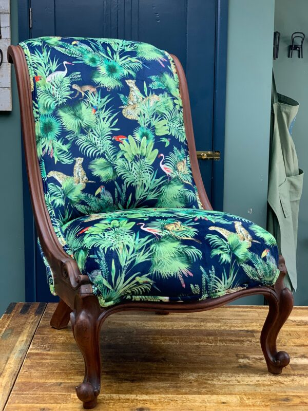 Amazon Navy Velvet Nursing Chair