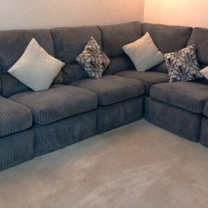 Steel Grey Jumbo Cord Corner Sofa