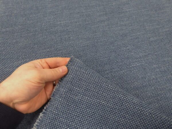 BLUE Basket Weave Upholstery Cushion Fabric