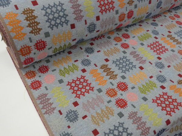 Welsh Blanket Tapestry Fabric Grey