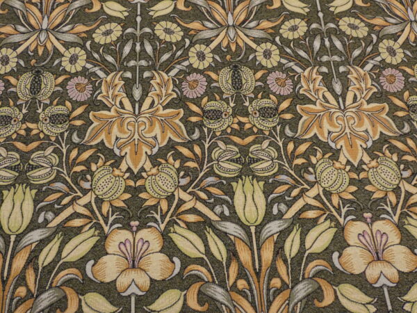 William Morris Pomegranate and Lily Ebony Tapestry Fabric