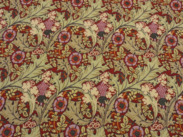 William Morris Tudor Rose Wine Tapestry Fabric