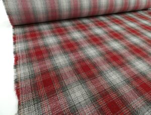 NEXT FABRICS TWEEDY CHECK LIVINGSTON RED