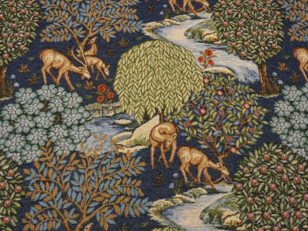 William Morris THE BROOK Tapestry Fabric in BLUE