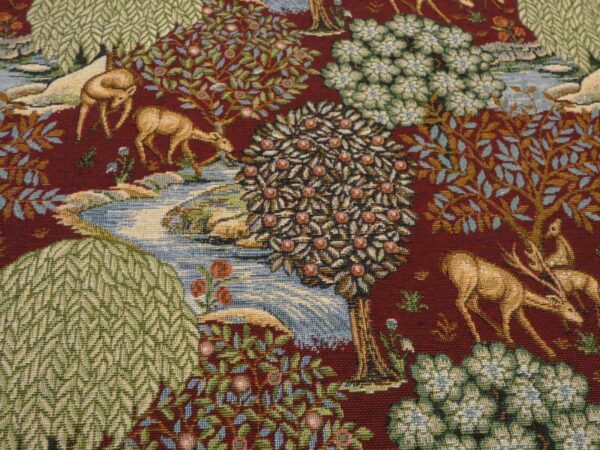 William Morris THE BROOK Tapestry Fabric in WINE 2