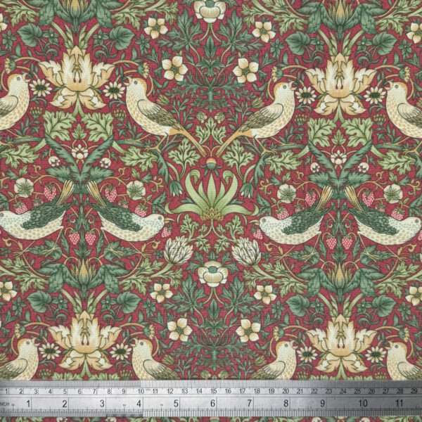 Strawberry Thief Crimson Outdoor Fabric