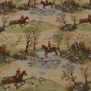 Horse and Hounds Tapestry Fabric