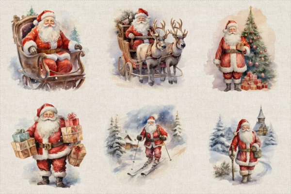 Santa Christmas Cushion Panels