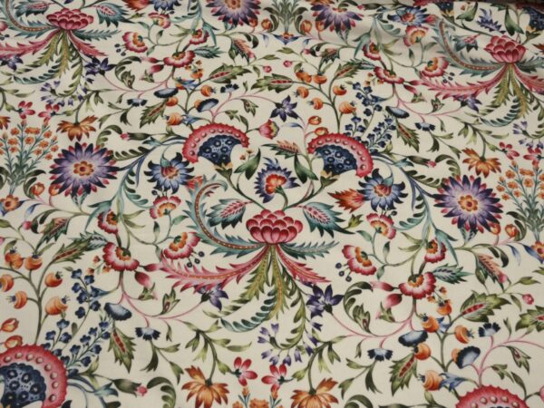 Byron Ivory Printed Velvet Fabric