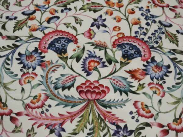 Byron Ivory Printed Velvet Fabric